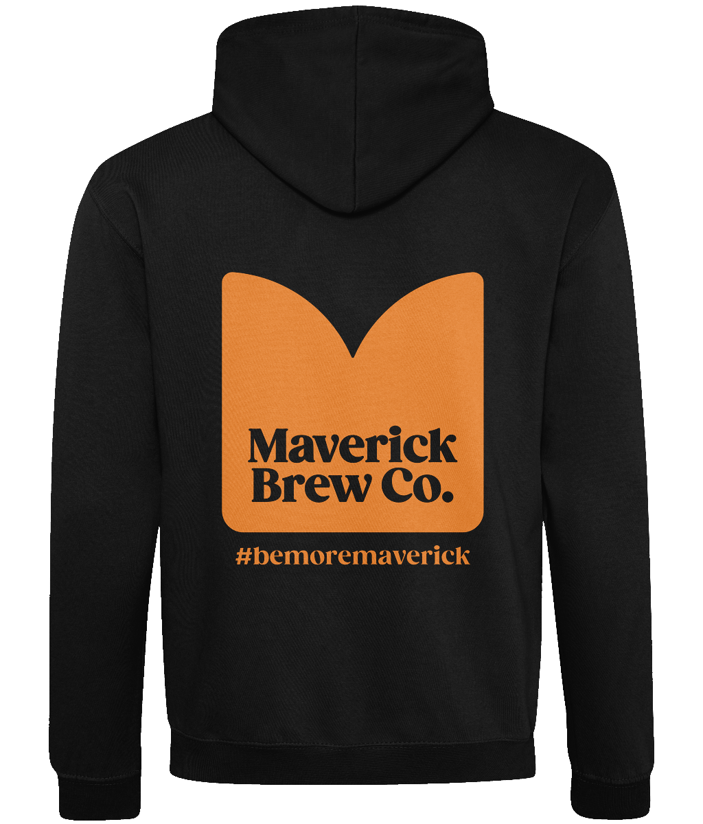 Maverick Brew Co Unisex Hoodie (Orange) Logo Front & back