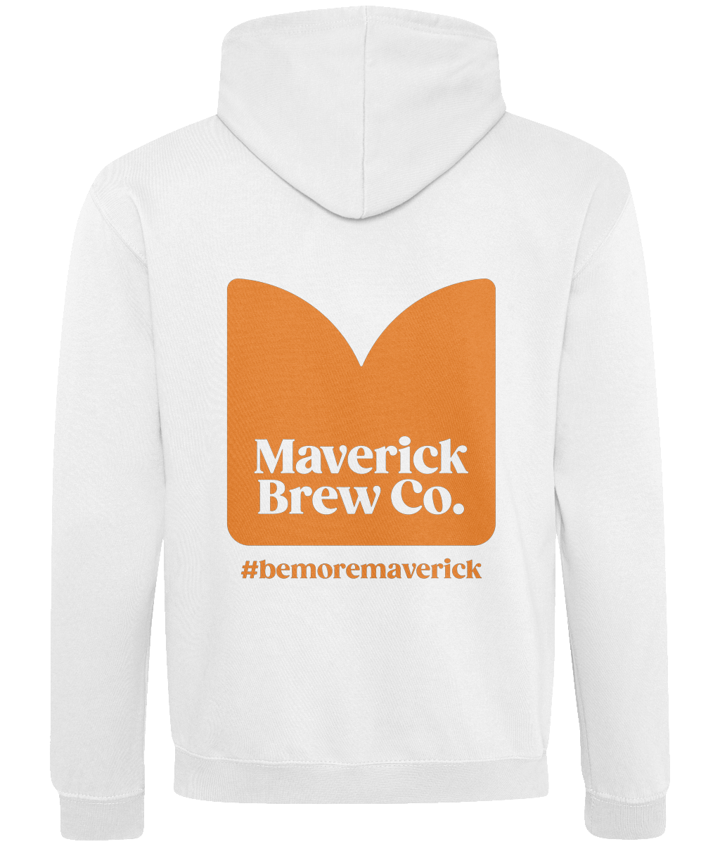 Maverick Brew Co Unisex Hoodie (Orange) Logo Front & back