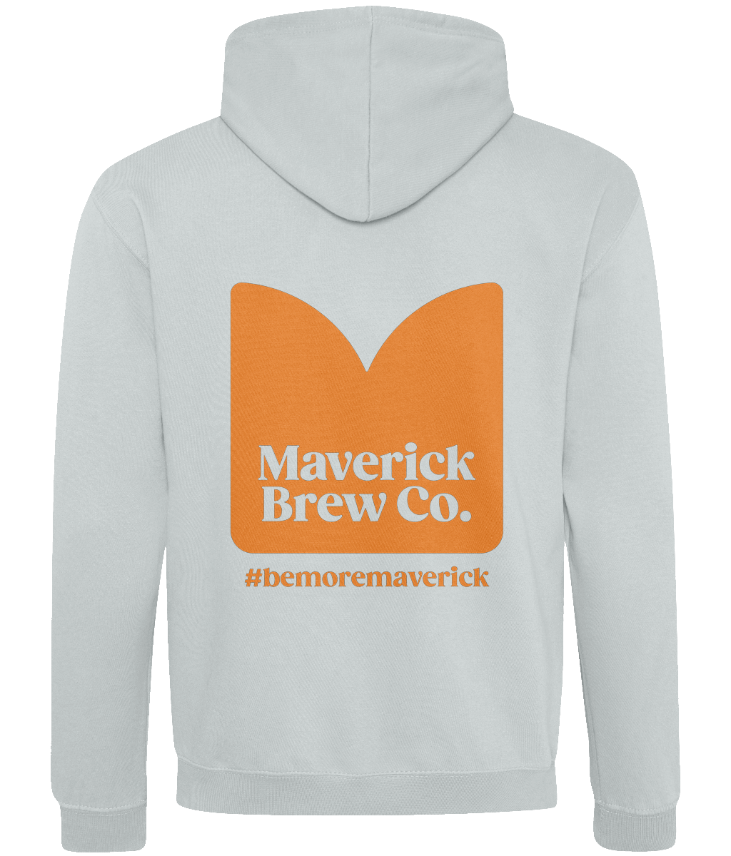 Maverick Brew Co Unisex Hoodie (Orange) Logo Front & back