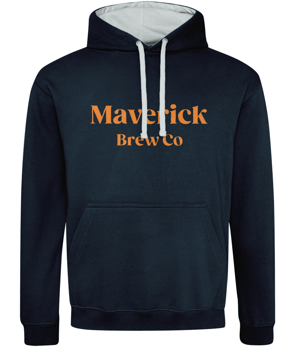 Maverick Brew Co Unisex Hoodie (Orange) Logo Front & back