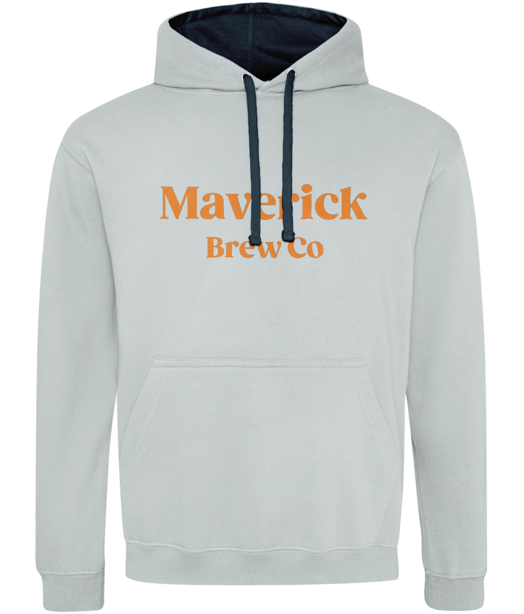 Maverick Brew Co Unisex Hoodie (Orange) Logo Front & back